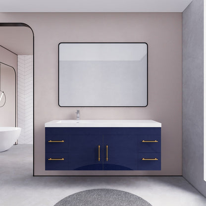 Eliza 60'' Wall Mounting Vanity With Left Single Sink Vanity-Eliza SKU: RYELSA60SLWH-WO | UPC: 616050843407