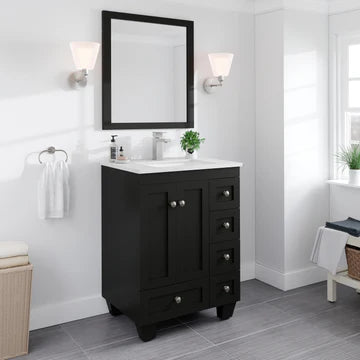 Acclaim 24"W x 22"D Espresso Bathroom Vanity with White Carrara Quartz Countertop and Undermount Porcelain Sink EVVN69-24ES-Q