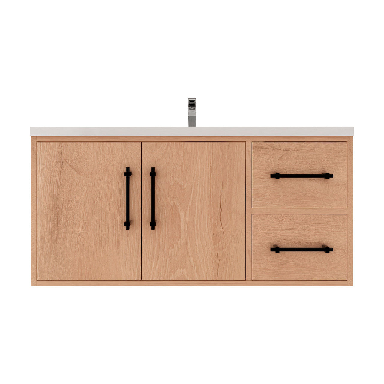 Victoria 42" Wall-Mount Vanity with Reinforced Acrylic Sink (RIGHT DRAWER) Victoria SKU: Victoria 42RWH