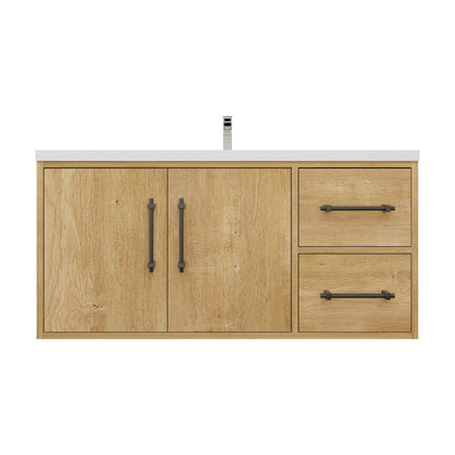 Victoria 42" Wall-Mount Vanity with Reinforced Acrylic Sink (RIGHT DRAWER) Victoria SKU: Victoria 42RWH