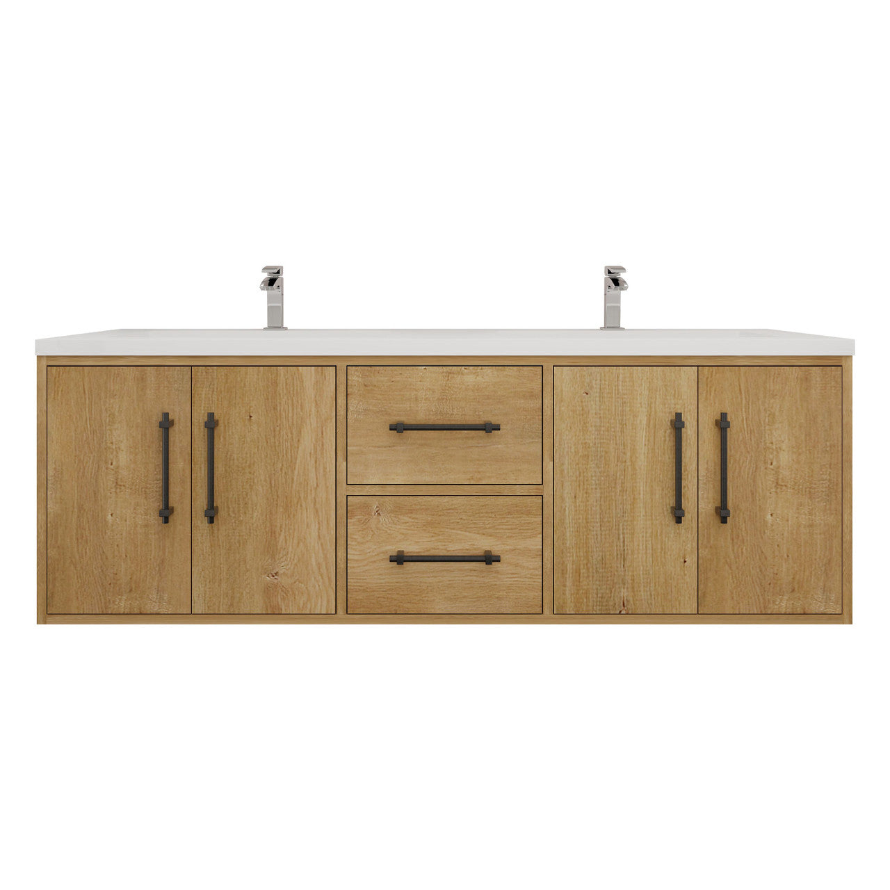 Victoria 60" Wall-Mount Vanity with Reinforced Acrylic DOUBLE Sink Victoria SKU: Victoria 60DWH-RRO