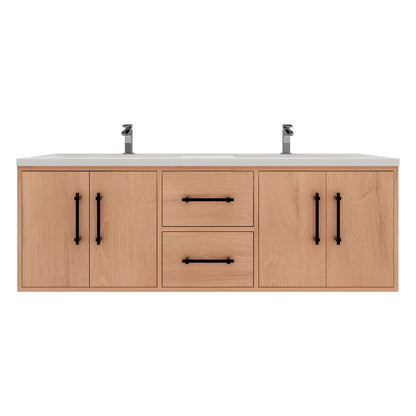 Victoria 60" Wall-Mount Vanity with Reinforced Acrylic DOUBLE Sink Victoria SKU: Victoria 60DWH-RRO