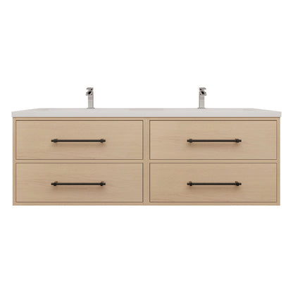 Victoria 30+30" Wall-Mount Vanity with Reinforced DOUBLE Acrylic Sink Victoria SKU: Victoria 60DDWH