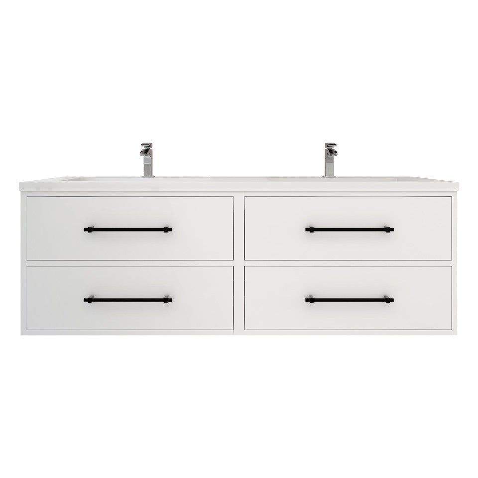 Victoria 30+30" Wall-Mount Vanity with Reinforced DOUBLE Acrylic Sink Victoria SKU: Victoria 60DDWH