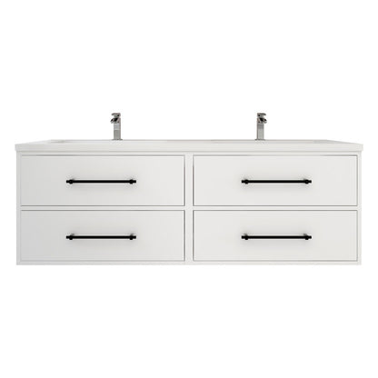 Victoria 30+30" Wall-Mount Vanity with Reinforced DOUBLE Acrylic Sink Victoria SKU: Victoria 60DDWH