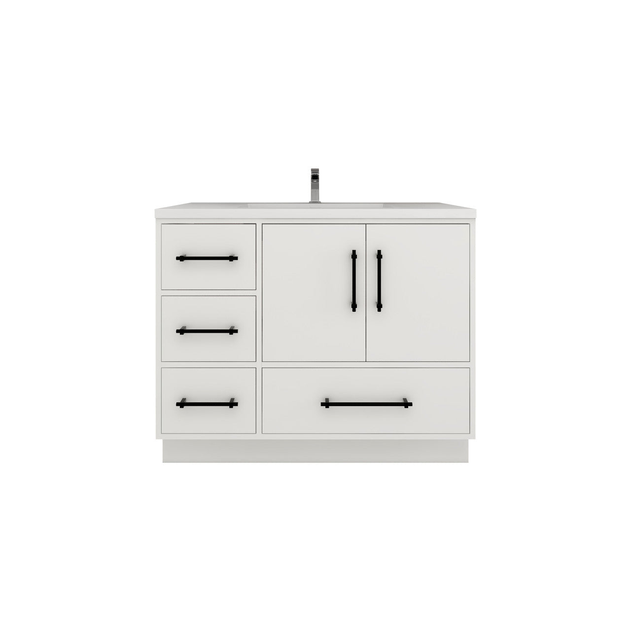 Victoria 42" Freestanding Vanity with Reinforced Acrylic Sink (LEFT DRAWER) Victoria SKU: Victoria 42LFS