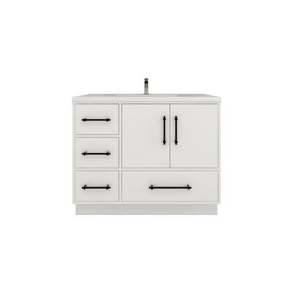 Victoria 42" Freestanding Vanity with Reinforced Acrylic Sink (LEFT DRAWER) Victoria SKU: Victoria 42LFS