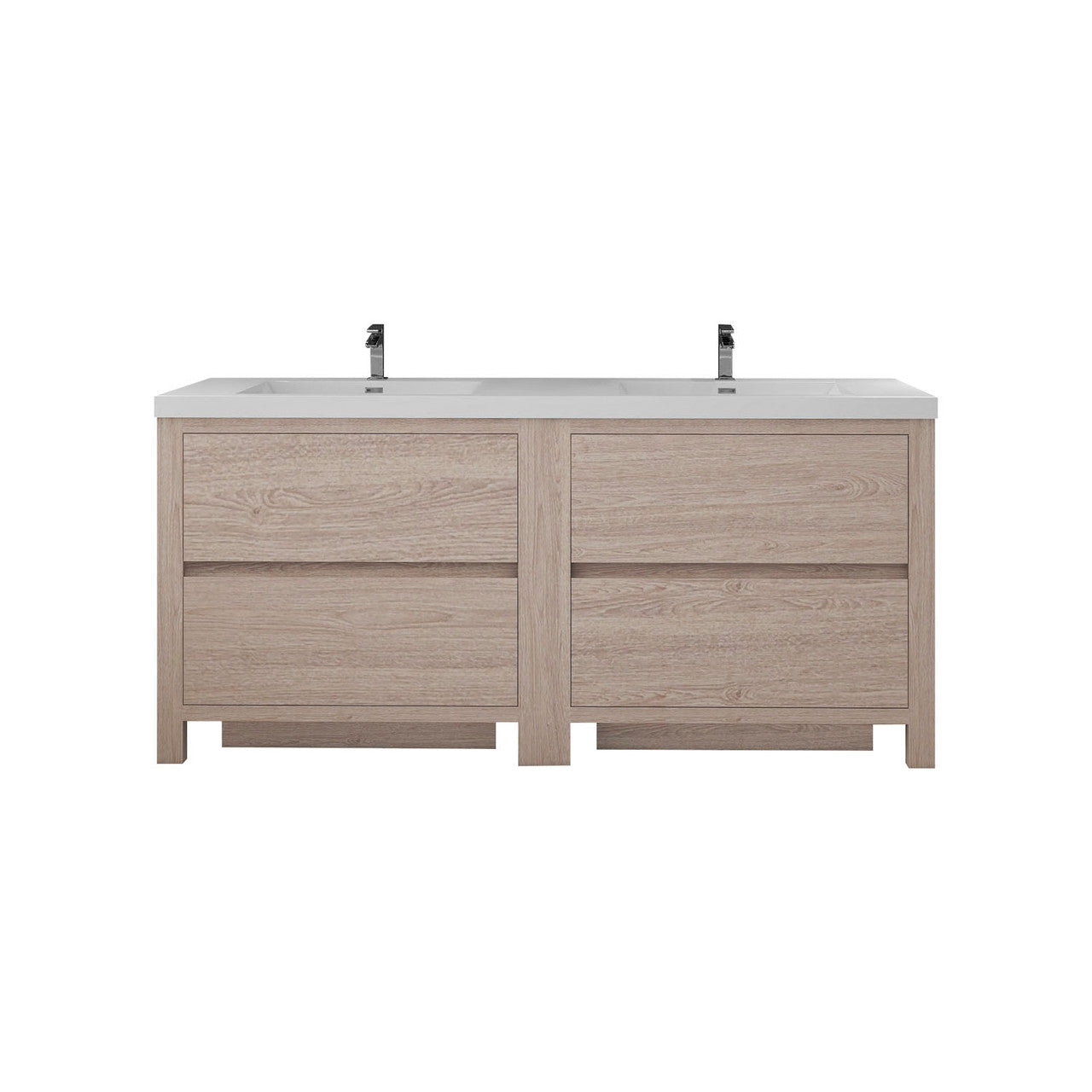 Louis 72" Modern Freestanding Vanity (Double Sink) Louis SKU: LOUIS 72DFS-YW