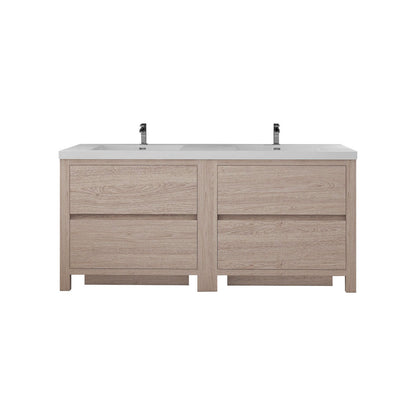 Louis 72" Modern Freestanding Vanity (Double Sink) Louis SKU: LOUIS 72DFS-YW