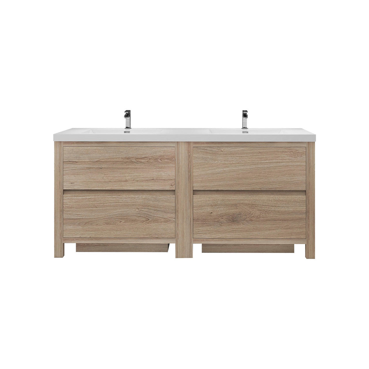 Louis 72" Modern Freestanding Vanity (Double Sink) Louis SKU: LOUIS 72DFS-YW