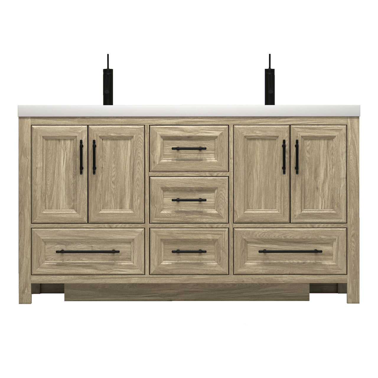 VIV 60" Solid Wood Freestanding Bathroom Vanity with Reinforced Double Acrylic Sink VIV SKU: VIV60D