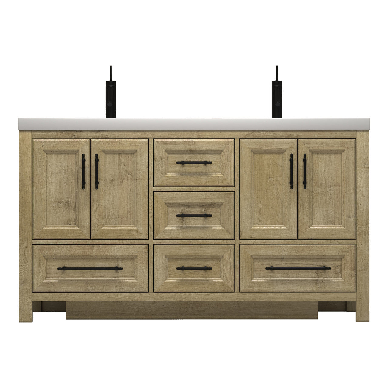 VIV 60" Solid Wood Freestanding Bathroom Vanity with Reinforced Double Acrylic Sink VIV SKU: VIV60D