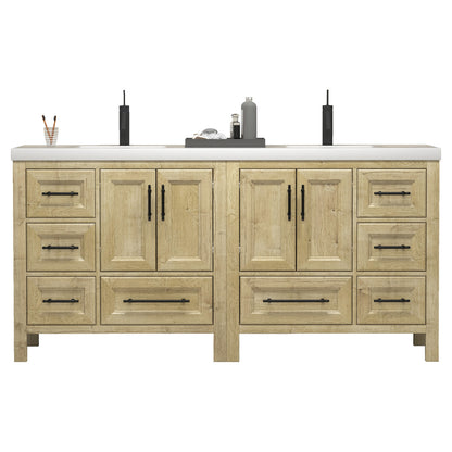 VIV 72" Solid Wood Freestanding Bathroom Vanity with Reinforced Double Acrylic Sink VIV SKU: VIV72D