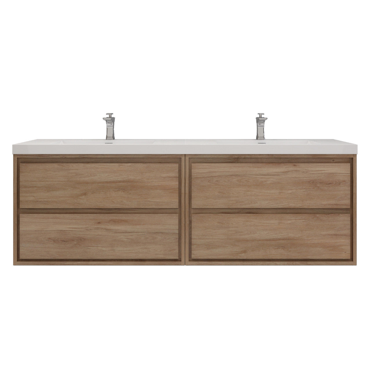 Subtle 72" (36''+36'') Double Sink Wall Mounted Modern Vanity Vanity-Subtle SKU: RYMOM72DD