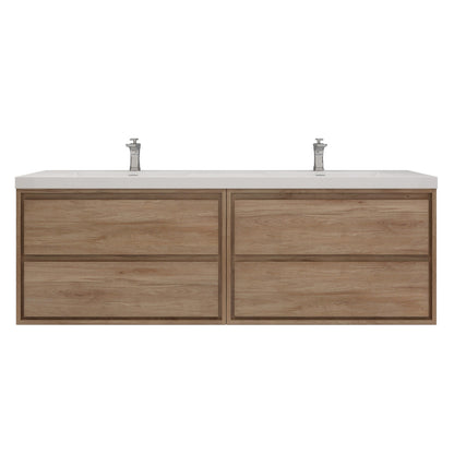 Subtle 72" (36''+36'') Double Sink Wall Mounted Modern Vanity Vanity-Subtle SKU: RYMOM72DD