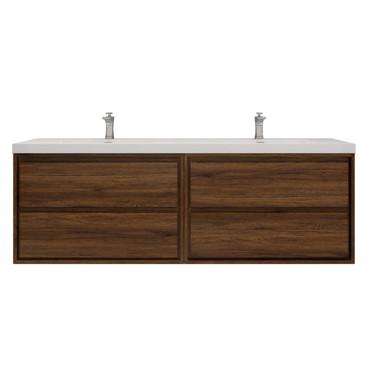 Subtle 72" (36''+36'') Double Sink Wall Mounted Modern Vanity Vanity-Subtle SKU: RYMOM72DD