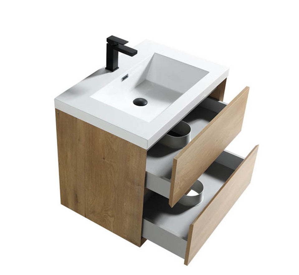 King 30" Wall Mounted Vanity with Reinforced Acrylic Sink Vanity-King SKU: BT005-30WO