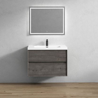 King 36" Wall Mounted Vanity with Reinforced Acrylic Sink Vanity-King SKU: BT005-36