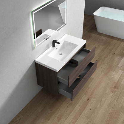 King 42" Wall Mounted Vanity with Reinforced Acrylic Sink Vanity-King SKU: BT005-42OAK