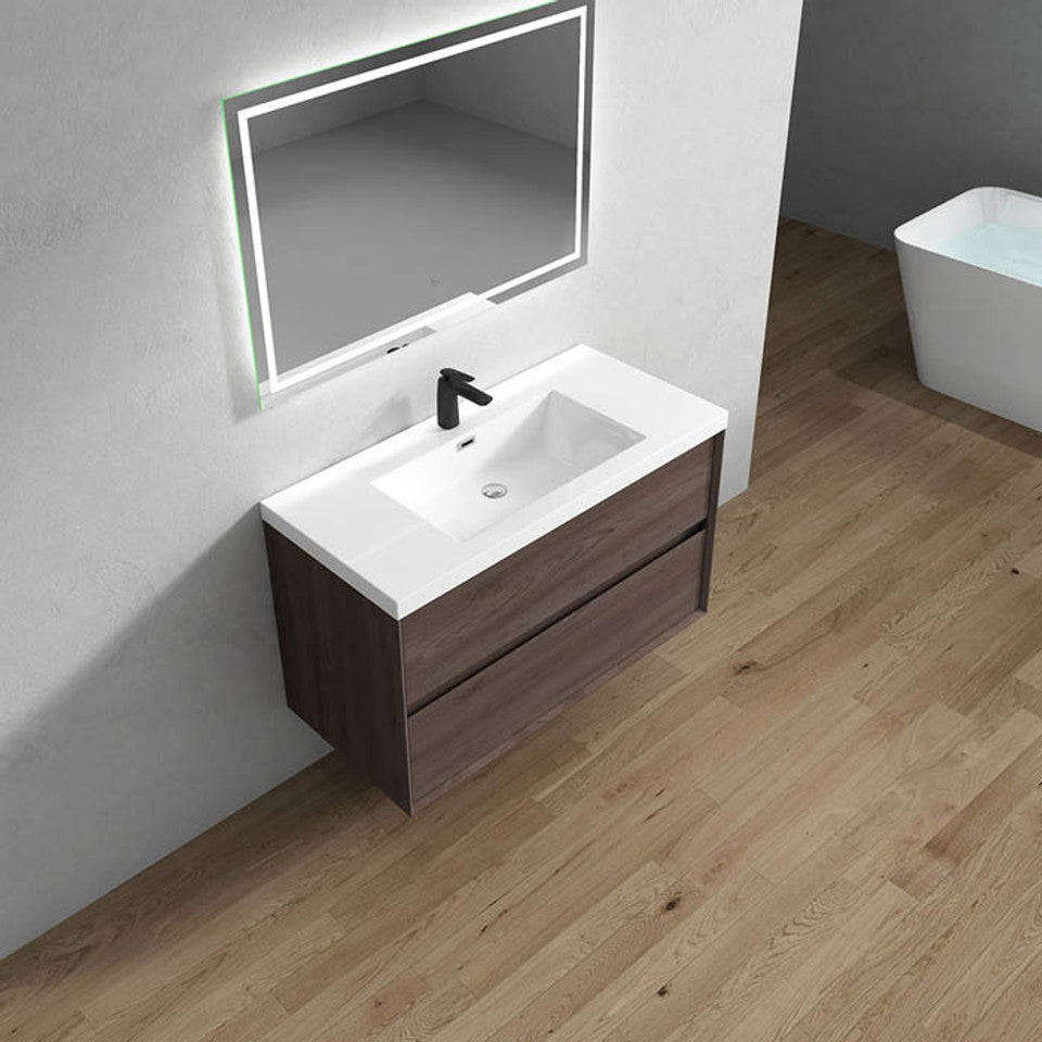 King 42" Wall Mounted Vanity with Reinforced Acrylic Sink Vanity-King SKU: BT005-42OAK