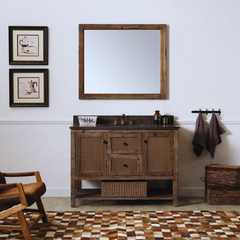 LEGION FURNITURE 48" SOLID WOOD SINK VANITY WITH MOON STONE TOP-NO FAUCET