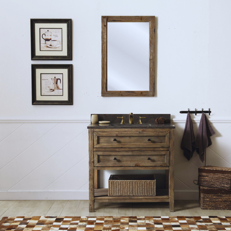 LEGION FURNITURE  36" WOOD SINK VANITY MATCH WITH MARBLE TOP -NO FAUCET