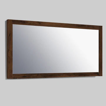 Eviva Sun 48"W x 30"H Rectangular Mirror with Brown Wooden Frame EVMR-48X30-RSWD