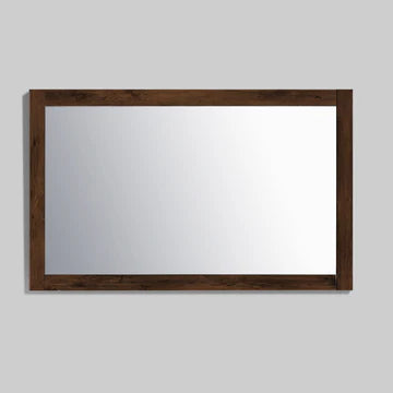 Eviva Sun 48"W x 30"H Rectangular Mirror with Brown Wooden Frame EVMR-48X30-RSWD