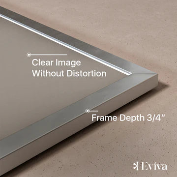 Eviva Sax 48"W x 30"H Rectangular Mirror with Brushed Nickel Aluminum Frame EVMR01-48X30-METALFRAME