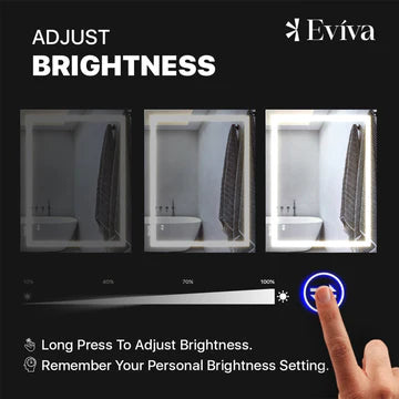 Eviva Glow 36"W x 28"H Rectangular Frameless LED Mirror EVMR101-36X28-LED