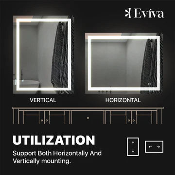 Eviva Glow 40"W x 32"H Rectangular Frameless LED Mirror EVMR101-40X32-LED