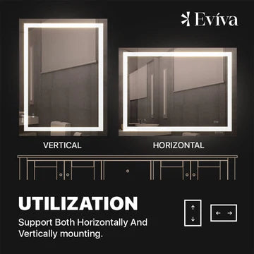 Eviva Glow 48"W x 36"H Rectangular Frameless LED Mirror EVMR101-48X36-LED