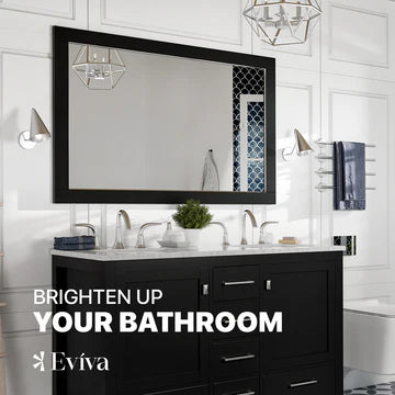 Eviva Aberdeen 48"W x 30"H Rectangular Mirror with Espresso Wooden Frame EVMR412-48X30-ES