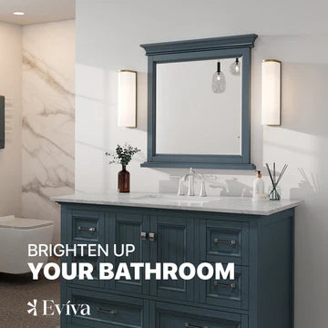 Eviva Britney 24"W x 30"H Rectangular Mirror with Blue Wooden Frame EVMR612-24X30AB