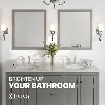 Eviva Acclaim 35"W x 30"H Rectangular Mirror with Gray Wooden Frame EVMR69-30GR