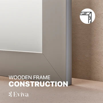 Eviva Acclaim 35"W x 30"H Rectangular Mirror with Gray Wooden Frame EVMR69-30GR