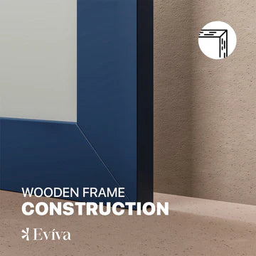 Eviva Acclaim 36"W x 30"H Rectangular Mirror with Blue Wooden Frame EVMR69-36X30BLU