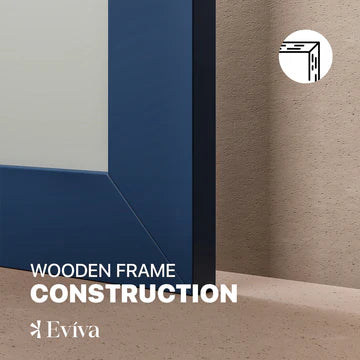 Eviva Acclaim 48"W x 30"H Rectangular Mirror with Blue Wooden Frame EVMR69-48X30BLU