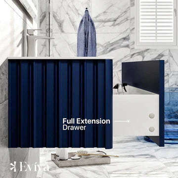 Dolce Vita 48"W x 20"D Blue Wall Mount Bathroom Vanity with White Solid Surface Countertop and Integrated Sink EVVN122-48BLU