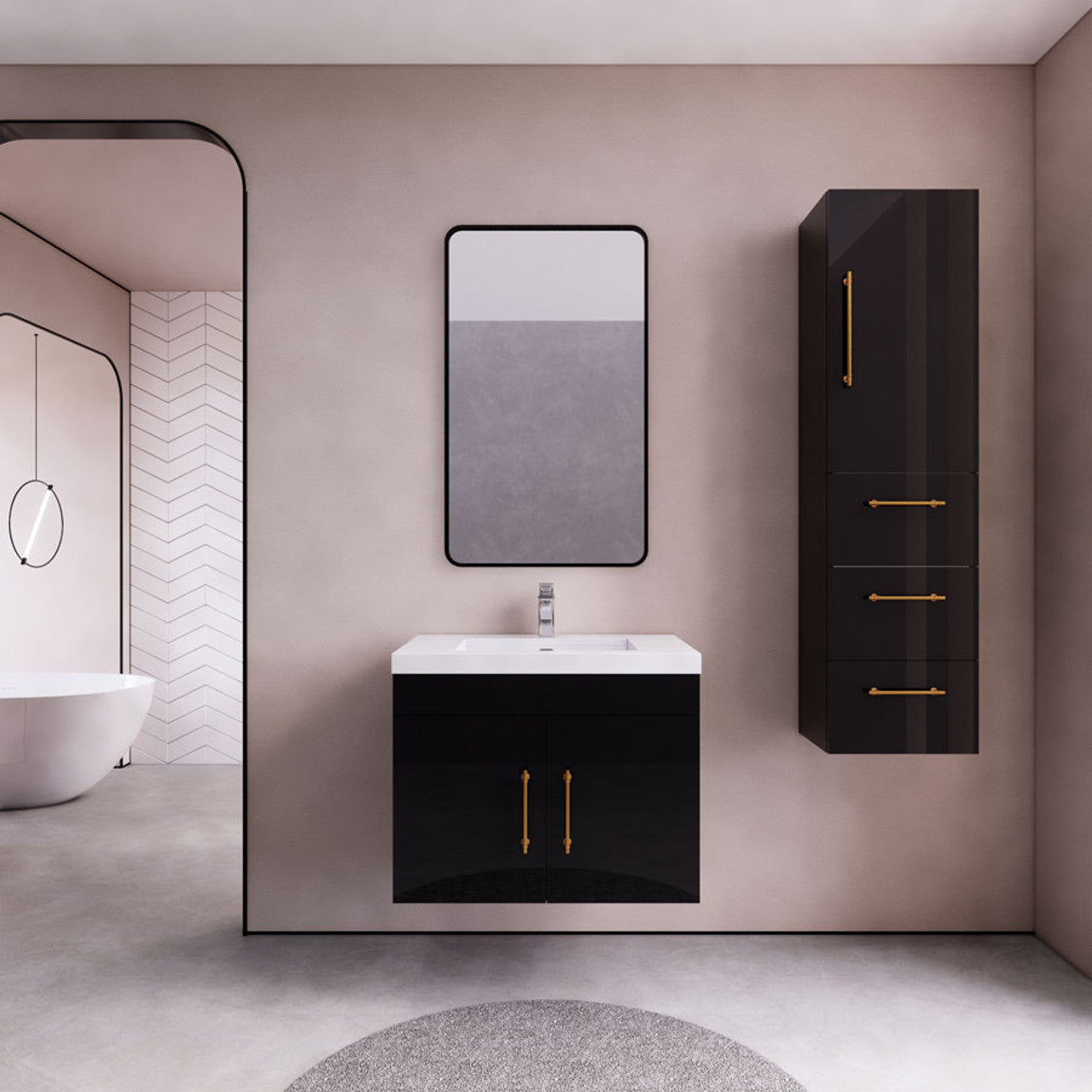 Eliza 30'' Wall Mounting Vanity With Single Sink Vanity-Eliza SKU: RYELSA30WH-GB | UPC: 616050840734