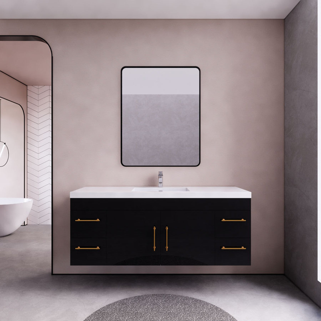 Eliza 60'' Wall Mounting Vanity With Single Sink Eliza SKU: RYELSA60SWH-AV | UPC: 616050843391