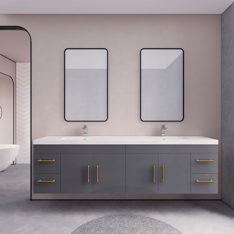 Eliza 84'' Wall Mounting Vanity With Double Sink Vanity-Eliza SKU: RYELSA84DWH-AV | UPC: 616050843490