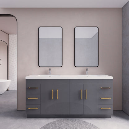 Eliza 72'' Freestanding Vanity With Double Sink Vanity-Eliza SKU: RYELSA72DFS-GR | UPC: 616050824734