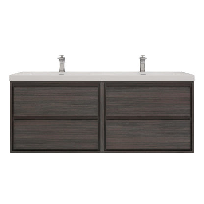 Subtle 60" (30''+30'') Double Sink Wall Mounted Modern Vanity Vanity-Subtle SKU: RYMOM60DD