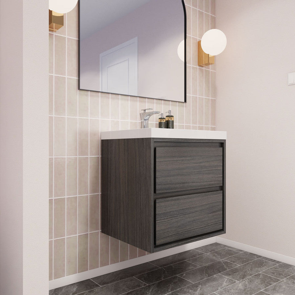 Subtle 24" Wall Mounted Modern Vanity Vanity-Subtle SKU: RYMOM24-SG