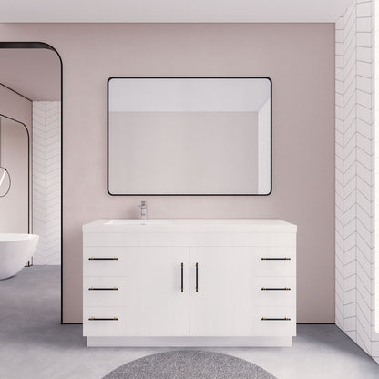 Eliza 60'' Freestanding Vanity With Left Single Sink Vanity-Eliza SKU: RYELSA60SLFS-GR | UPC: 616050824642