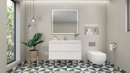 Robin 42" Wall Mounted With Reinforced Acrylic Sink Vanity-Robin SKU: MOH42-GW | UPC: 652118162912