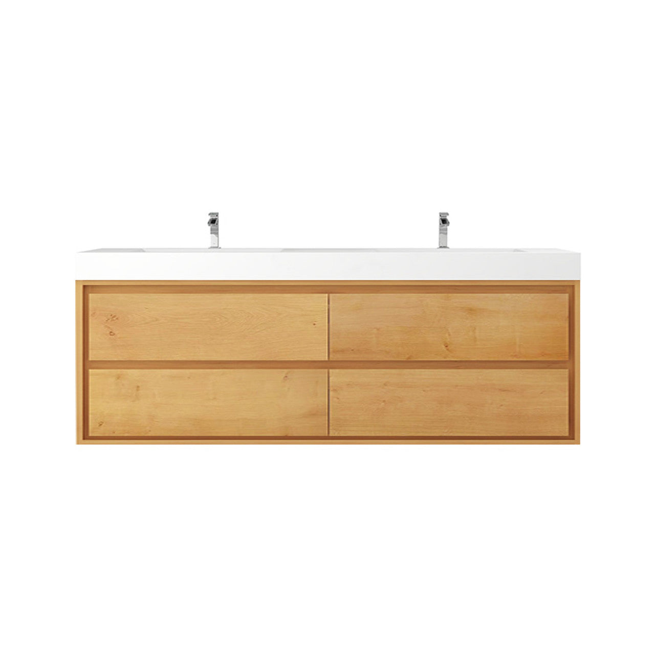 Subtle 72" Double Sink Wall Mounted Modern Vanity Vanity-Subtle SKU: RYMOM72D