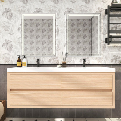 Louis 60" Modern Wall-mounted Vanity (Double Sink) Louis SKU: LOUIS 60DWM