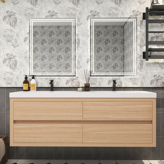 Louis 60" Modern Wall-mounted Vanity (Double Sink) Louis SKU: LOUIS 60DWM